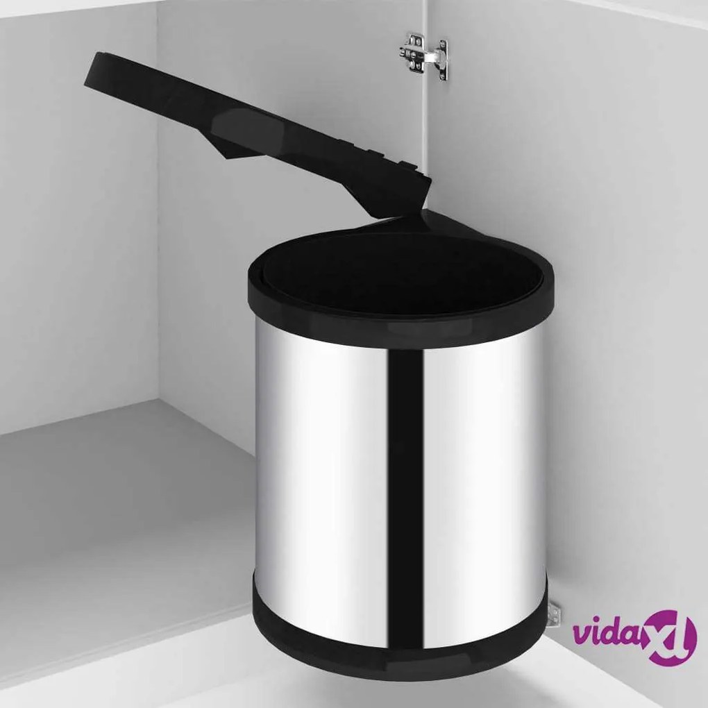 vidaXL Pattumiera da Incasso per Cucina in Acciaio Inossidabile 12 L