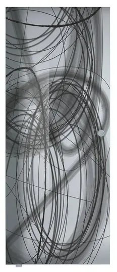 Anta per porta scorrevole esterno muro Smoke in vetro nero serigrafato, L 88 x H 215 cm spessore 8 mm, apertura reversibile