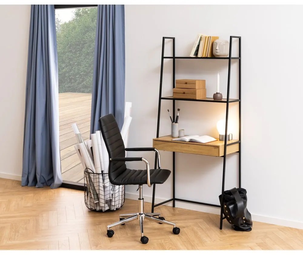 Libreria nera in rovere 77x175 cm Seaford - Actona