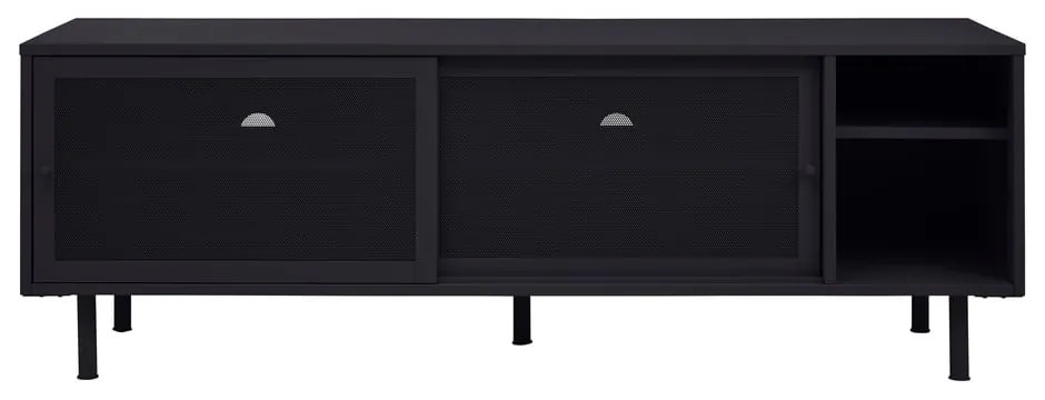 Mobile TV nero in metallo 160x55x45 cm Veep – Unique Furniture