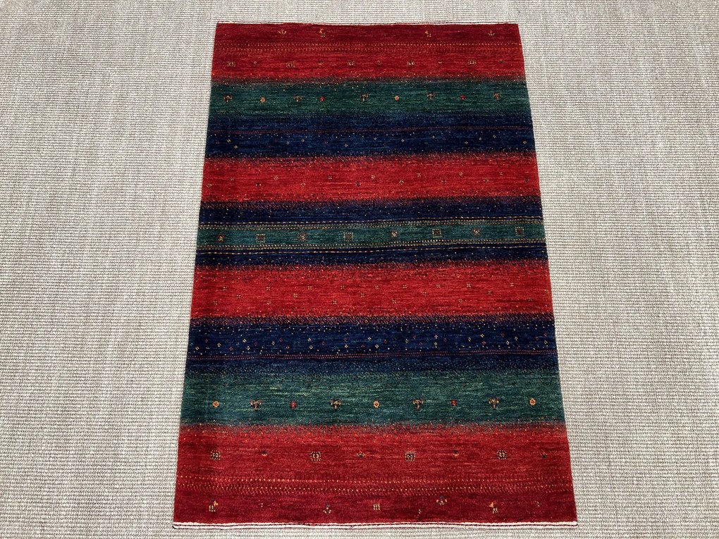Loribaft Tappeto 80x130 Verde (Iran) Annodato A Mano