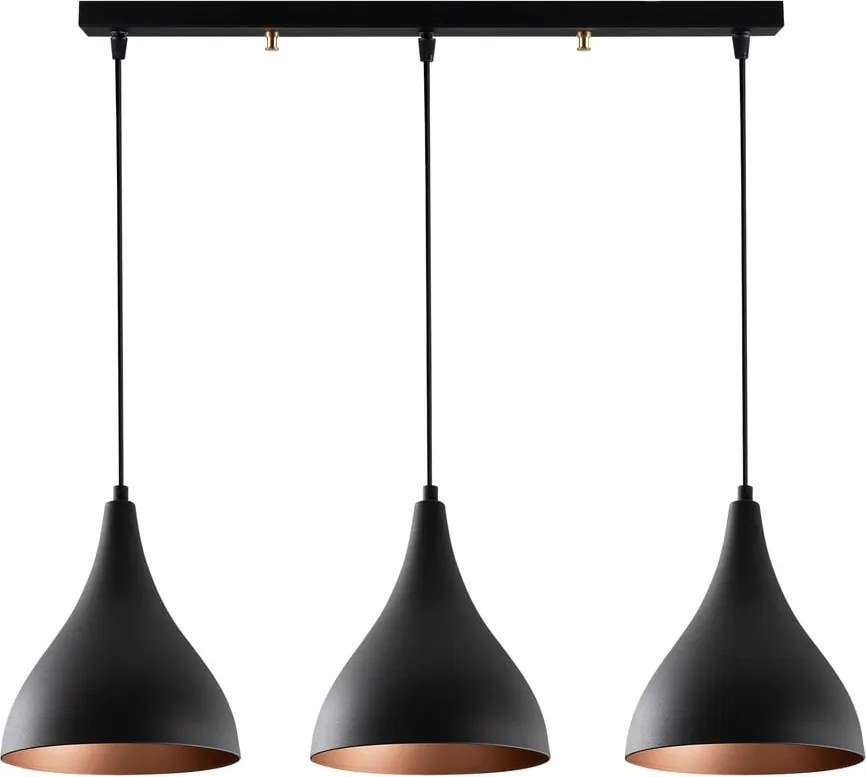 Lampadario nero con paralume in metallo Sağlam – Opviq lights