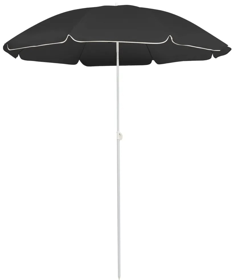 Ombrellone Giardino Con Palo İn Acciaio Antracite 180 Cm /
