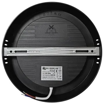 Plafoniera LED ROUND LED/18W/230V 4000K diametro 21,7 cm nero