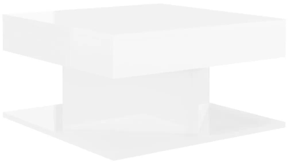 Tavolino da salotto bianco lucido 57x57x30 cm legno multistrato