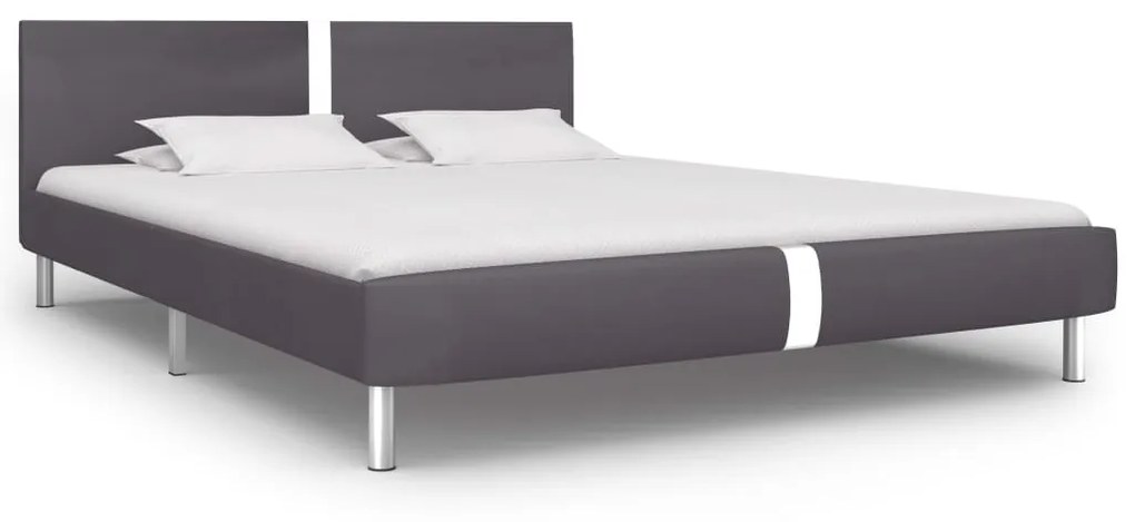 Giroletto Senza Materasso Grigio İn Similpelle 150x200 Cm /