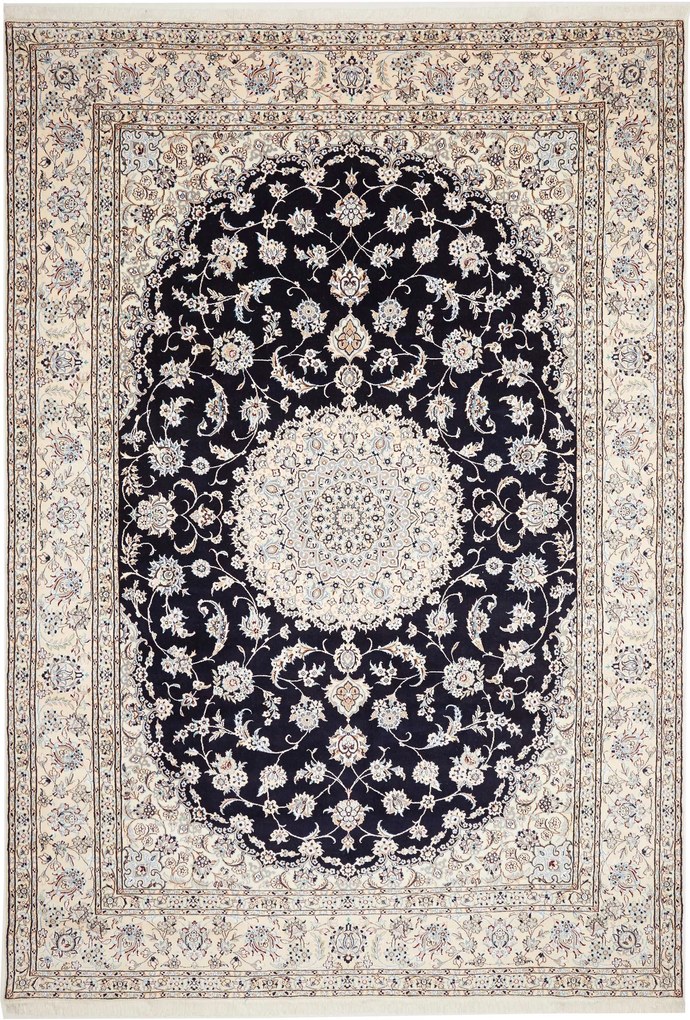 Nain Tappeto 250 x 360 Blu (Iran) Annodato A Mano