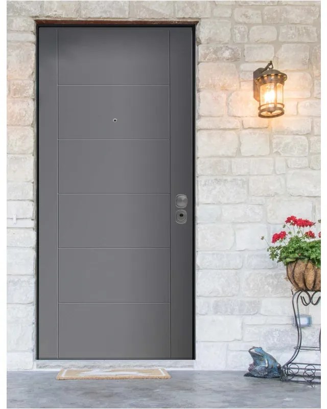 Porta blindata YALE Lion L 80 x H 210 cm grigio/bianco latte apertura sinistra