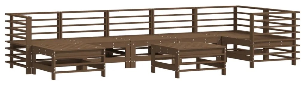 Set Divani da Giardino 8 pz con Cuscini in Legno Massello Miele