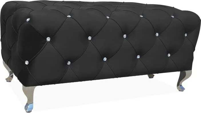 Pouf Hestia in velluto nero - Blu19