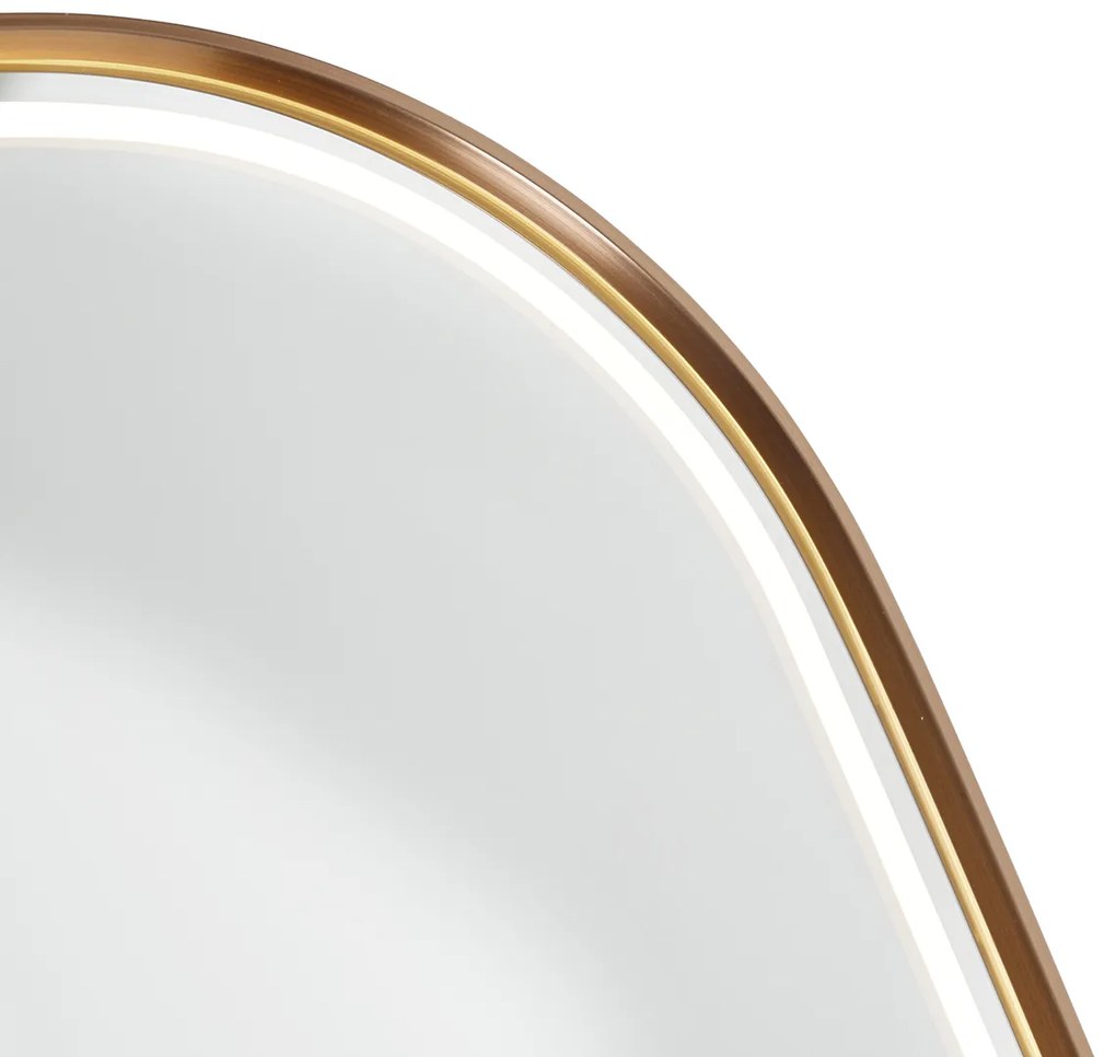 Specchio da bagno oro rosa con LED e dimmer touch - Geraldien