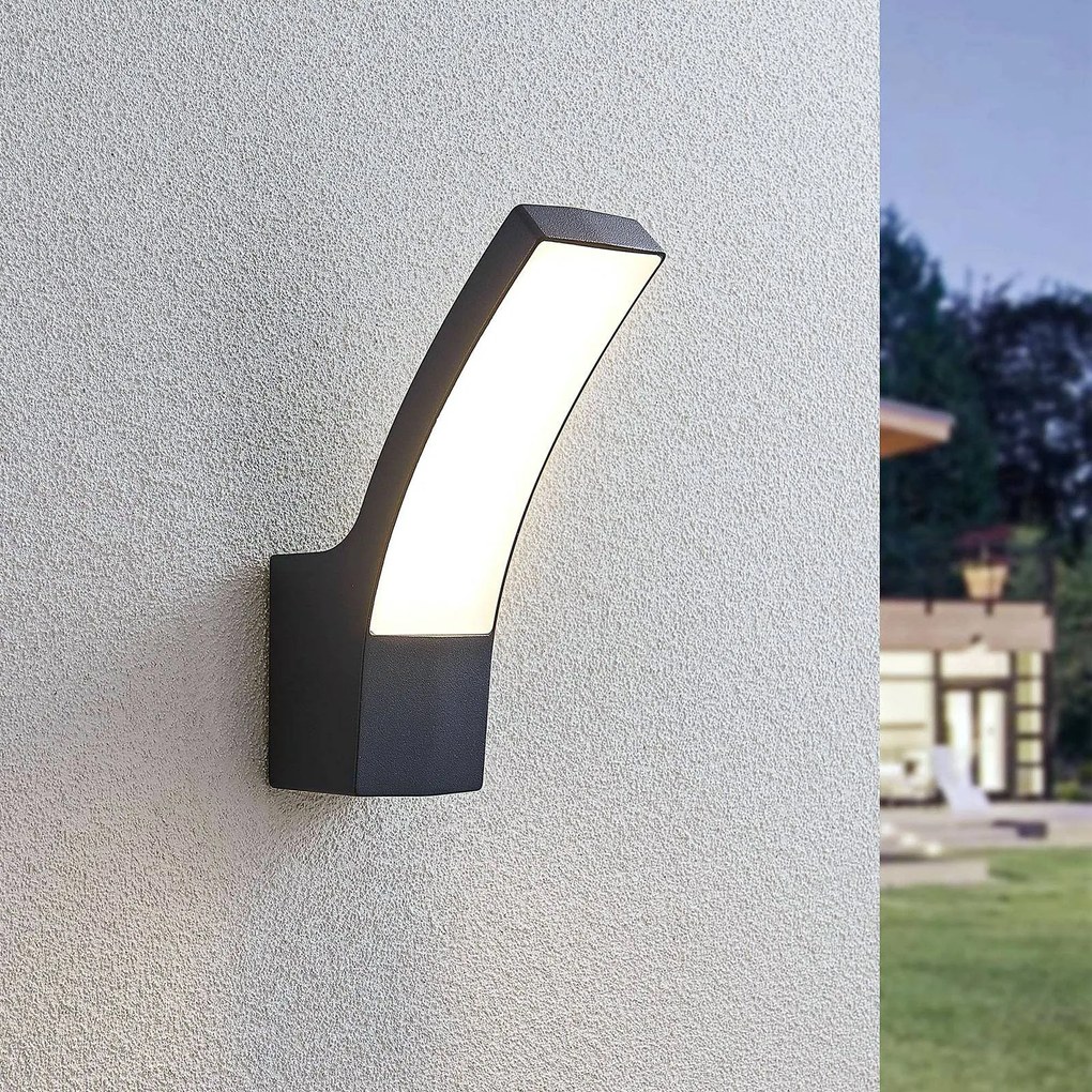 Applique da esterni a LED Ilvita Lindby, Nero, Alluminio, Moderno, Applique LED da esterni