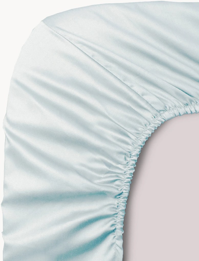 Lenzuolo con angoli in raso di cotone Ava, alt. 30 cm