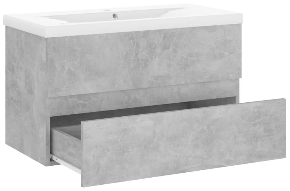 Mobile bagno con lavabo integrato grigio cemento in truciolato