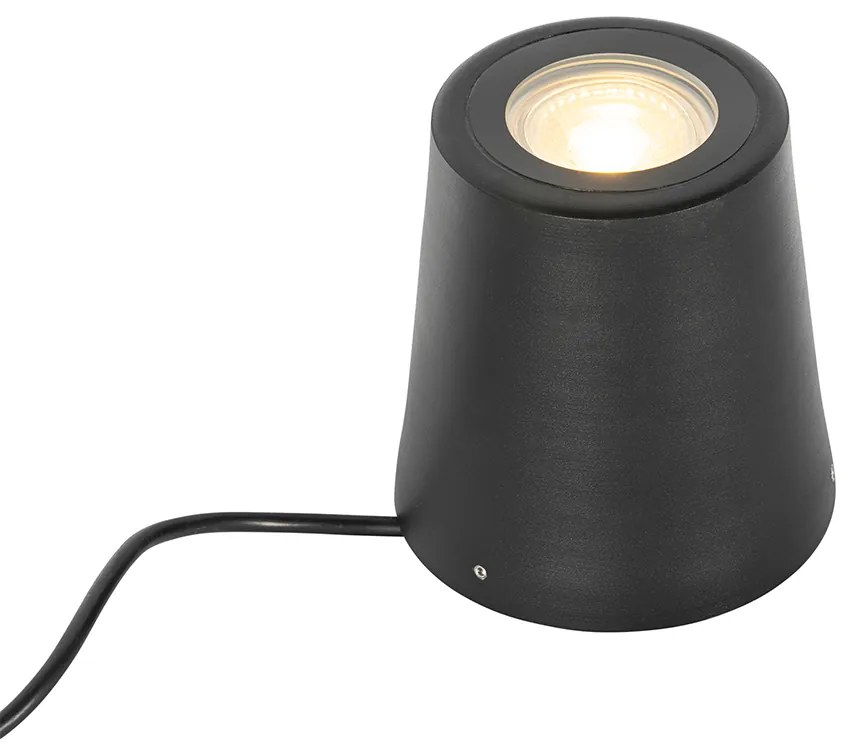 Faretto da giardino moderno nero rotondo IP65 - Lennard