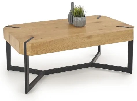 Tavolino da salotto LAVIDA 43x110 cm rovere dorato/nero