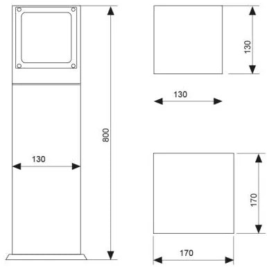 Dm4 Stelo A Luce Diretta 60W E27 17X80Cm