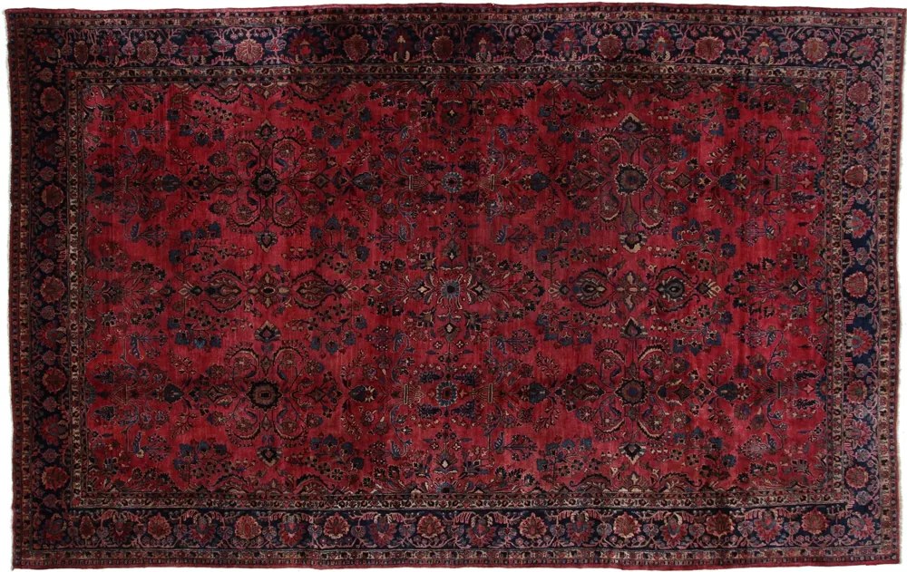 Sarouk Tappeto persiano 350x560 Blu (Iran) Annodato A Mano