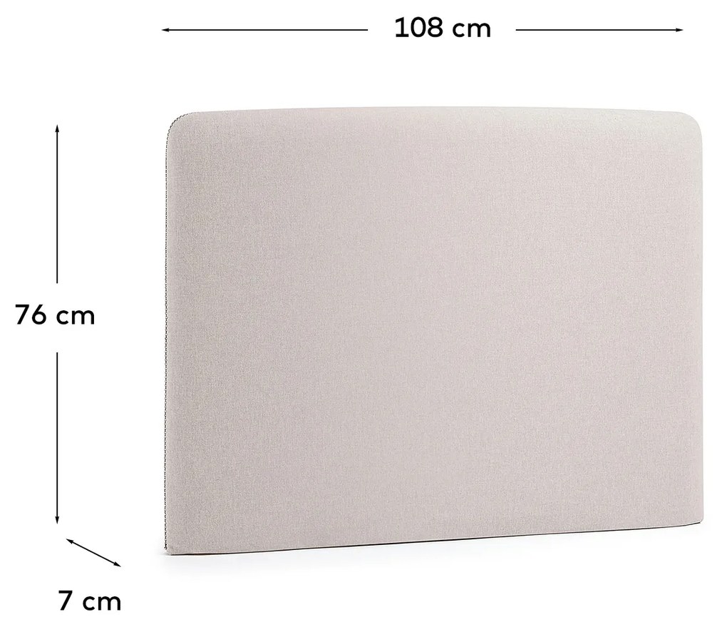 Kave Home - Testiera sfoderabile Dyla beige per letto da 90 cm