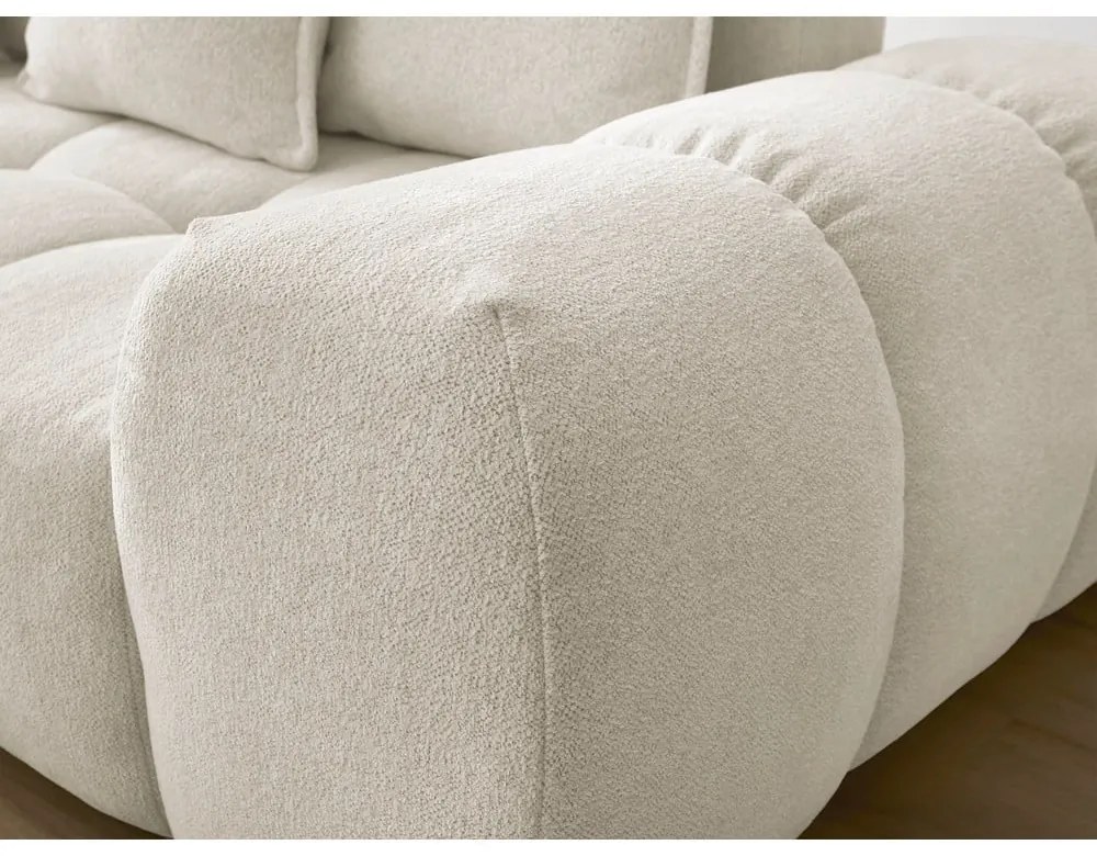 Divano angolare bianco allungabile e con contenitore (penisola a sinistra/a L) con rivestimento in ciniglia Everest – Bobochic Paris