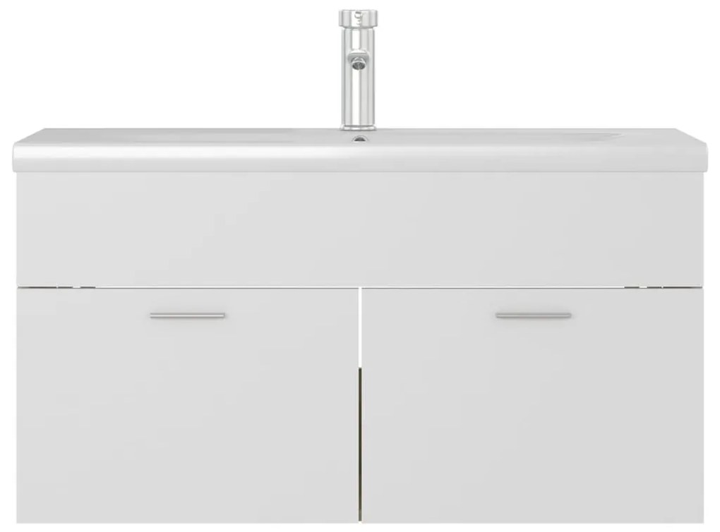 Mobile lavabo integrato bianco rovere sonoma legno multistrato