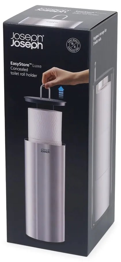 Porta carta igienica in metallo argentato Luxe - Joseph Joseph