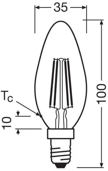 Lampadina LED FILAMENT B40 E14/4W/230V 2700K - Osram