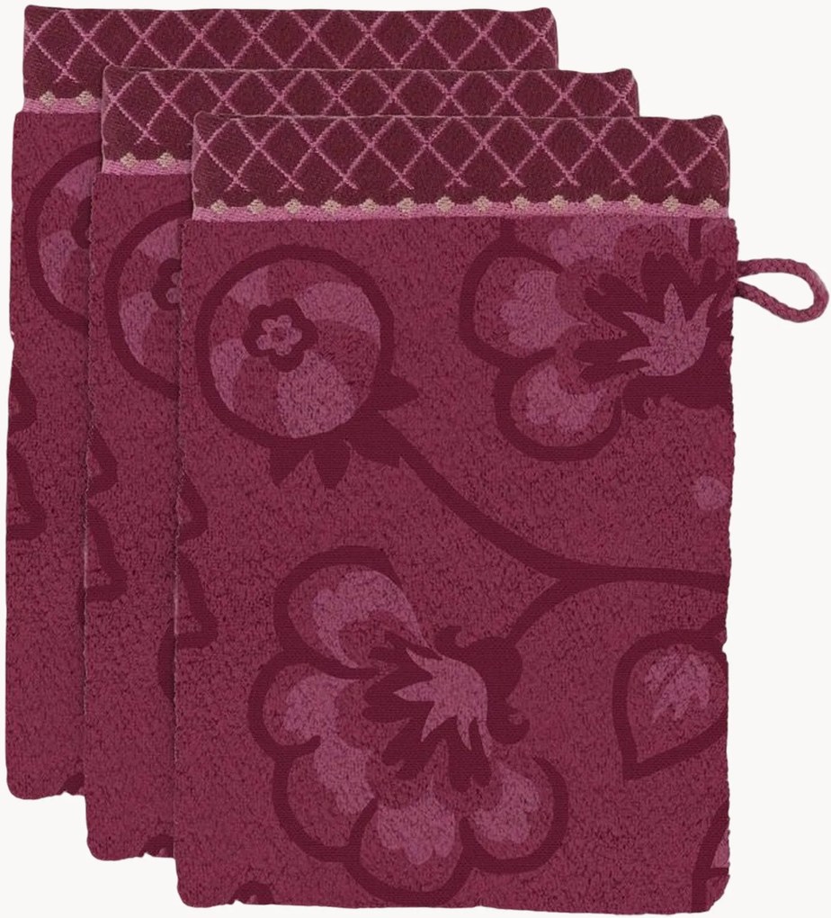 Set di 3 asciugamani in cotone Jasmin Jacquard