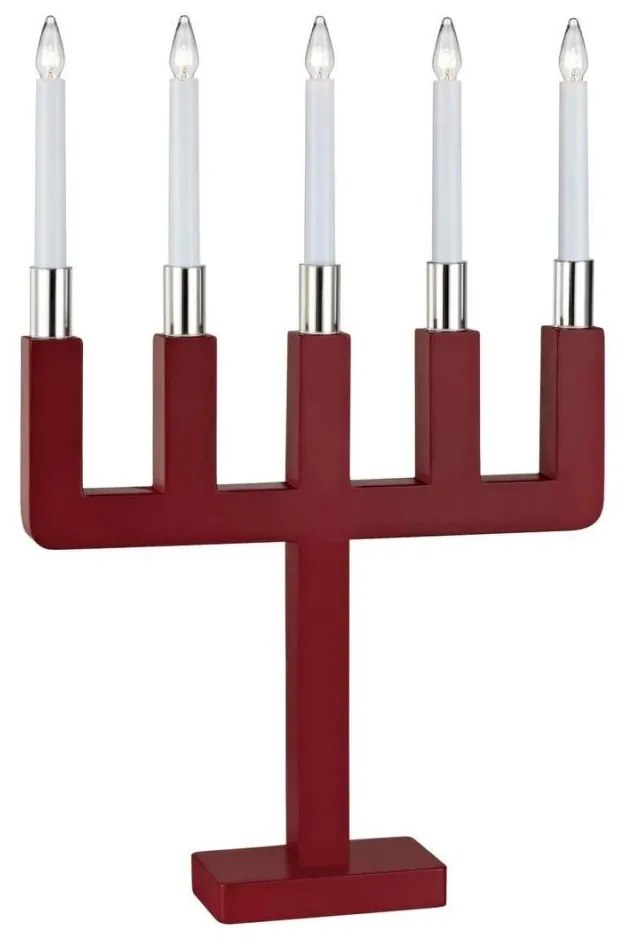 Markslöjd 704220 - Candelabro natalizio SUNDSTOORP 5xE10/3W/230V rosso