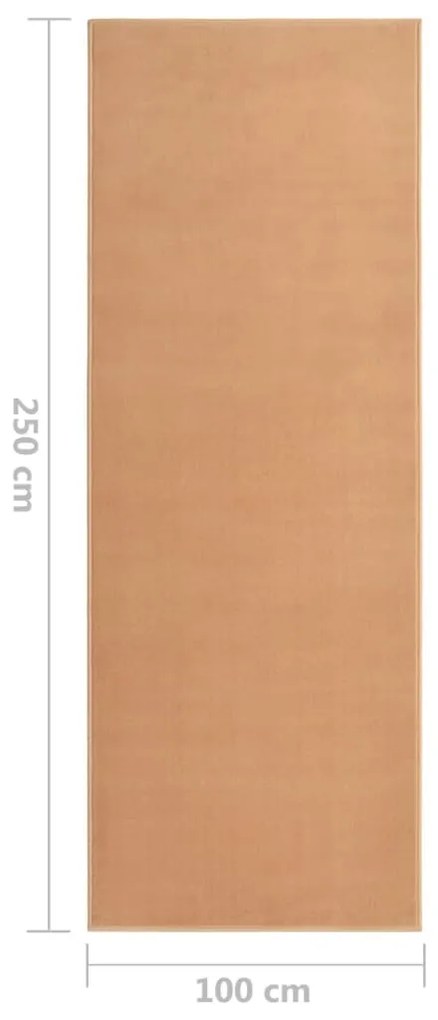 Tappeto Lungo in BCF Beige 100x250 cm