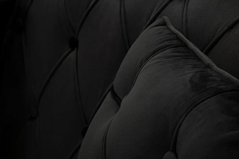 Divano nero con rivestimento in velluto 130 cm Budapest – Mauro Ferretti