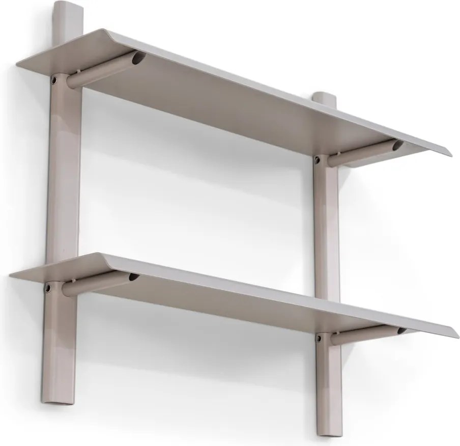 Mensola grigio tortora in metallo con ripiani multipli 60 cm Hola – Spinder Design