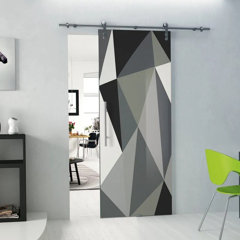 Porta scorrevole destra Carpet 3 in alluminio multicolore, L 88 x H 215 cm, con binario Lux