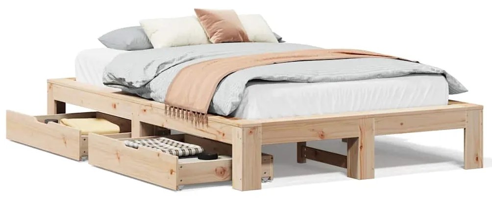 Giroletto senza materasso 120x190 cm in legno massello di pino