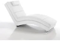 Chaise longue in pelle sintetica bianca cm H.85xL.62xP.172