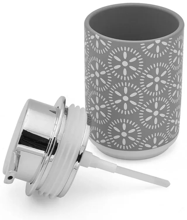 Set accessori bagno 3 pezzi da appoggio in ceramica grigio Circus
