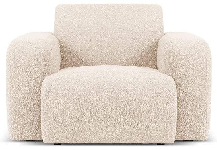 Poltrona beige in tessuto bouclé Molino - Micadoni Home