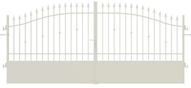 Cancello manuale battente Civetta in ferro, apertura centrale, L 408.5, H 150-180 cm, di colore bianco