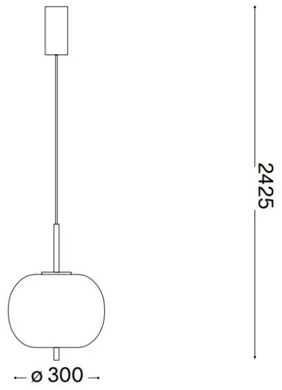 Ideal Lux - Lampadario LED a sospensione con filo UMILE LED/20W/230V diametro 30 cm CRI 90 ottone/bianco