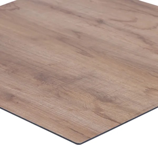 Tavolo quadrato da bar pub ristorante per esterno 80x80 cm piano in HPL Rovere Nodato H 106