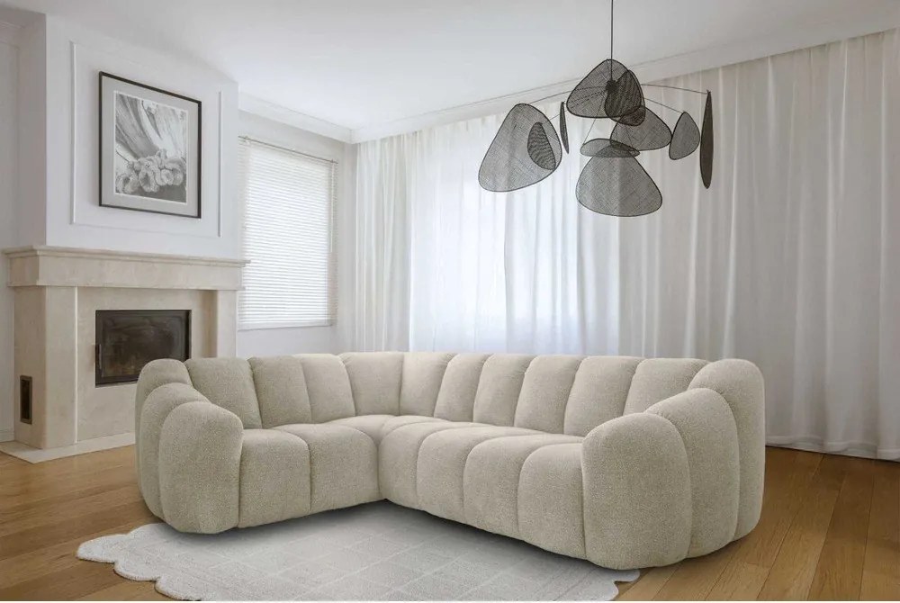 Divano angolare beige (con penisola a sinistra/a L) Shell – Miuform