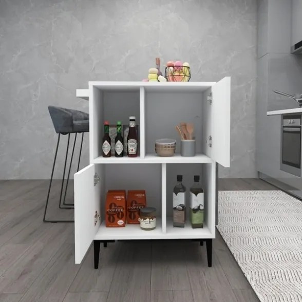 Mobile Da Cucina Multiuso Dispensa 60x35x90 Nikla Bianco