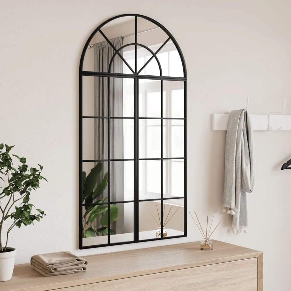 Specchio Da Parete Nero 60x110 Cm Arco İn Ferro /