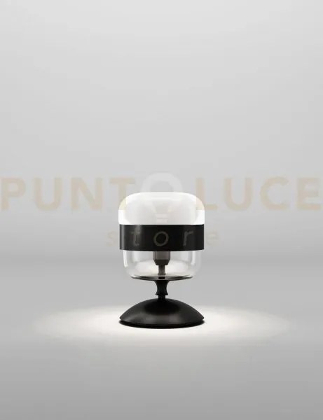 Futura lampada da tavolo p bianco nero montatura nero opaco 1 luce ...