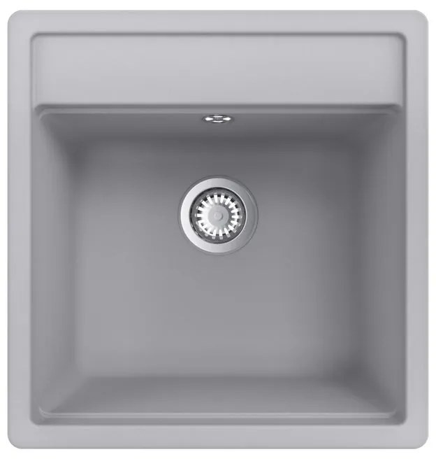 Lavello sopratop 1 vasca in quarzo grigio DELINIA Onega L 51 x L 49 cm