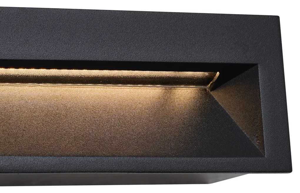 Lampada da parete moderna da incasso nera 28cm incl. LED IP65 - Mert