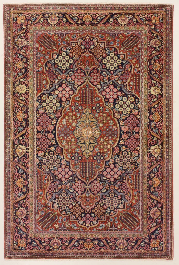Kashan Tappeto 130x200 (Iran) Annodato A Mano