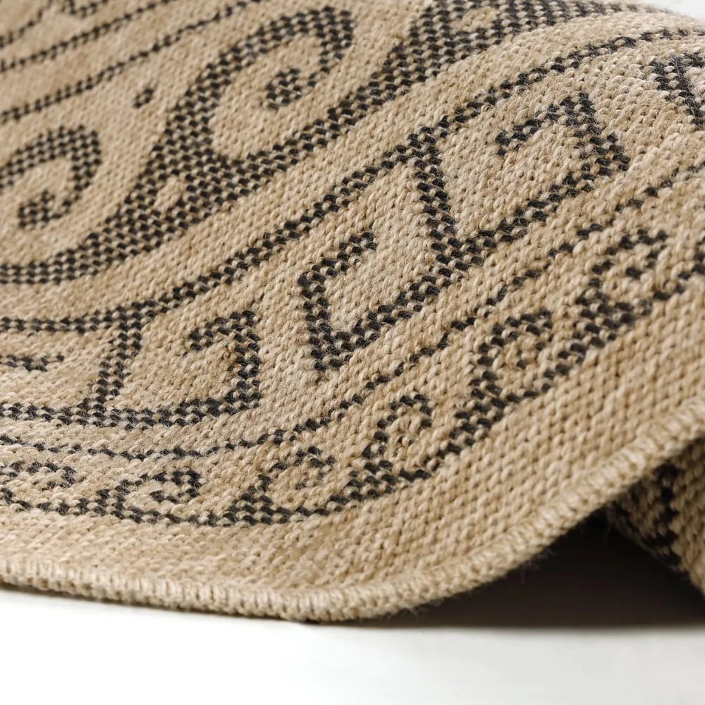 Tappeto rotondo per esterni nero e beige ø 120 cm Comilla - Ayyildiz Carpets