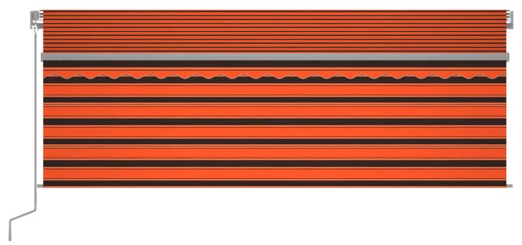Tenda Sole Retrattile Manuale Parasole 4x3m Arancione e Marrone