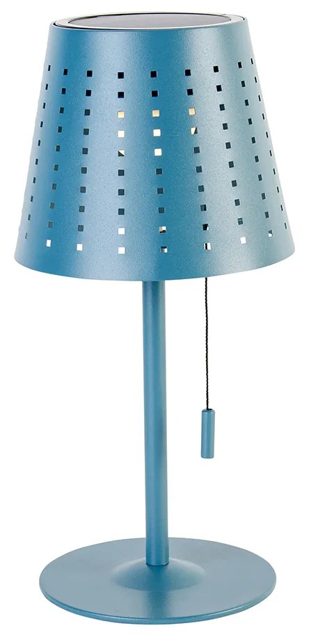 Lampada da tavolo da esterno blu con LED dimmerabile a 3 livelli ricaricabile e solare - Ferre